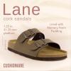 imageCUSHIONAIRE Lane Cork Footbed Sandals for Women  Comfortable Double Buckle SlipOn with Genuine Suede Footbed ampamp Arch Support Slides for Women FootwearBrown