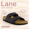 imageCUSHIONAIRE Lane Cork Footbed Sandals for Women  Comfortable Double Buckle SlipOn with Genuine Suede Footbed ampamp Arch Support Slides for Women FootwearBlack Nappa