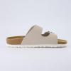 imageCUSHIONAIRE Lane Cork Footbed Sandals for Women  Comfortable Double Buckle SlipOn with Genuine Suede Footbed ampamp Arch Support Slides for Women FootwearStone Vegan Suede