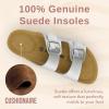 imageCUSHIONAIRE Lane Cork Footbed Sandals for Women  Comfortable Double Buckle SlipOn with Genuine Suede Footbed ampamp Arch Support Slides for Women FootwearSilver