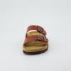 imageCUSHIONAIRE Lane Cork Footbed Sandals for Women  Comfortable Double Buckle SlipOn with Genuine Suede Footbed ampamp Arch Support Slides for Women FootwearWhiskey