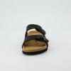 imageCUSHIONAIRE Lane Cork Footbed Sandals for Women  Comfortable Double Buckle SlipOn with Genuine Suede Footbed ampamp Arch Support Slides for Women FootwearBlack