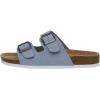imageCUSHIONAIRE Lane Cork Footbed Sandals for Women  Comfortable Double Buckle SlipOn with Genuine Suede Footbed ampamp Arch Support Slides for Women FootwearLt Blue Vegan Suede