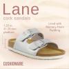 imageCUSHIONAIRE Lane Cork Footbed Sandals for Women  Comfortable Double Buckle SlipOn with Genuine Suede Footbed ampamp Arch Support Slides for Women FootwearSilver