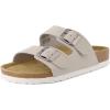 imageCUSHIONAIRE Lane Cork Footbed Sandals for Women  Comfortable Double Buckle SlipOn with Genuine Suede Footbed ampamp Arch Support Slides for Women FootwearStone Vegan Suede