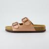 imageCUSHIONAIRE Lane Cork Footbed Sandals for Women  Comfortable Double Buckle SlipOn with Genuine Suede Footbed ampamp Arch Support Slides for Women FootwearGold Rose