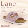 imageCUSHIONAIRE Lane Cork Footbed Sandals for Women  Comfortable Double Buckle SlipOn with Genuine Suede Footbed ampamp Arch Support Slides for Women FootwearPink Vegan Suede