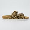 imageCUSHIONAIRE Lane Cork Footbed Sandals for Women  Comfortable Double Buckle SlipOn with Genuine Suede Footbed ampamp Arch Support Slides for Women FootwearLeopard