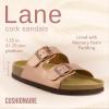 imageCUSHIONAIRE Lane Cork Footbed Sandals for Women  Comfortable Double Buckle SlipOn with Genuine Suede Footbed ampamp Arch Support Slides for Women FootwearGold Rose