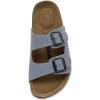 imageCUSHIONAIRE Lane Cork Footbed Sandals for Women  Comfortable Double Buckle SlipOn with Genuine Suede Footbed ampamp Arch Support Slides for Women FootwearLt Blue Vegan Suede