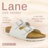 imageCUSHIONAIRE Lane Cork Footbed Sandals for Women  Comfortable Double Buckle SlipOn with Genuine Suede Footbed ampamp Arch Support Slides for Women FootwearWhite