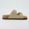 imageCUSHIONAIRE Lane Cork Footbed Sandals for Women  Comfortable Double Buckle SlipOn with Genuine Suede Footbed ampamp Arch Support Slides for Women FootwearStone