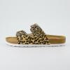 imageCUSHIONAIRE Lane Cork Footbed Sandals for Women  Comfortable Double Buckle SlipOn with Genuine Suede Footbed ampamp Arch Support Slides for Women FootwearLeopard