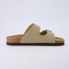 imageCUSHIONAIRE Lane Cork Footbed Sandals for Women  Comfortable Double Buckle SlipOn with Genuine Suede Footbed ampamp Arch Support Slides for Women FootwearTaupe Vegan Suede