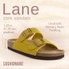 imageCUSHIONAIRE Lane Cork Footbed Sandals for Women  Comfortable Double Buckle SlipOn with Genuine Suede Footbed ampamp Arch Support Slides for Women FootwearYellow Vegan Suede