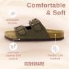 imageCUSHIONAIRE Lane Cork Footbed Sandals for Women  Comfortable Double Buckle SlipOn with Genuine Suede Footbed ampamp Arch Support Slides for Women FootwearBrown Rugged