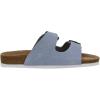imageCUSHIONAIRE Lane Cork Footbed Sandals for Women  Comfortable Double Buckle SlipOn with Genuine Suede Footbed ampamp Arch Support Slides for Women FootwearLt Blue Vegan Suede