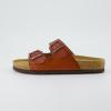 imageCUSHIONAIRE Lane Cork Footbed Sandals for Women  Comfortable Double Buckle SlipOn with Genuine Suede Footbed ampamp Arch Support Slides for Women FootwearCognac