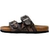 imageCUSHIONAIRE Lane Cork Footbed Sandals for Women  Comfortable Double Buckle SlipOn with Genuine Suede Footbed ampamp Arch Support Slides for Women FootwearBrown Snake
