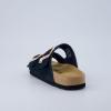 imageCUSHIONAIRE Legacy Cork Footbed Sandals for Women  Leather Double Strap Slides with Adjustable Buckles  Memory FoamBlack