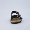 imageCUSHIONAIRE Legacy Cork Footbed Sandals for Women  Leather Double Strap Slides with Adjustable Buckles  Memory FoamBlack