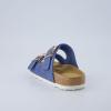 imageCUSHIONAIRE Legacy Cork Footbed Sandals for Women  Leather Double Strap Slides with Adjustable Buckles  Memory FoamBlue