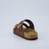 imageCUSHIONAIRE Legacy Cork Footbed Sandals for Women  Leather Double Strap Slides with Adjustable Buckles  Memory FoamBrown