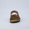 imageCUSHIONAIRE Legacy Cork Footbed Sandals for Women  Leather Double Strap Slides with Adjustable Buckles  Memory FoamBrown