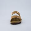 imageCUSHIONAIRE Legacy Cork Footbed Sandals for Women  Leather Double Strap Slides with Adjustable Buckles  Memory FoamCamel
