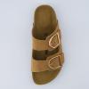 imageCUSHIONAIRE Legacy Cork Footbed Sandals for Women  Leather Double Strap Slides with Adjustable Buckles  Memory FoamCamel