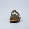 imageCUSHIONAIRE Legacy Cork Footbed Sandals for Women  Leather Double Strap Slides with Adjustable Buckles  Memory FoamKhaki