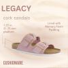 imageCUSHIONAIRE Legacy Cork Footbed Sandals for Women  Leather Double Strap Slides with Adjustable Buckles  Memory FoamPink