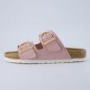 imageCUSHIONAIRE Legacy Cork Footbed Sandals for Women  Leather Double Strap Slides with Adjustable Buckles  Memory FoamPink