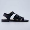 imageCUSHIONAIRE London Womens Strappy Fisherman Sandal  Vegan Leather Gladiator Style with Adjustable Ankle Strap  Memory FoamBlack