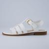 imageCUSHIONAIRE London Womens Strappy Fisherman Sandal  Vegan Leather Gladiator Style with Adjustable Ankle Strap  Memory FoamWhite