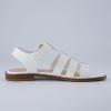 imageCUSHIONAIRE London Womens Strappy Fisherman Sandal  Vegan Leather Gladiator Style with Adjustable Ankle Strap  Memory FoamWhite