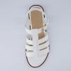 imageCUSHIONAIRE London Womens Strappy Fisherman Sandal  Vegan Leather Gladiator Style with Adjustable Ankle Strap  Memory FoamWhite