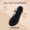 imageCUSHIONAIRE Luxor Sandals for Women Strappy Flat Thong Womens Sandals with Adjustable Ankle Strap and Memory FoamBlack