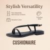 imageCUSHIONAIRE Luxor Sandals for Women Strappy Flat Thong Womens Sandals with Adjustable Ankle Strap and Memory FoamBlack