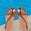 imageCUSHIONAIRE Luxor Sandals for Women Strappy Flat Thong Womens Sandals with Adjustable Ankle Strap and Memory FoamCognac