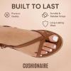 imageCUSHIONAIRE Luxor Sandals for Women Strappy Flat Thong Womens Sandals with Adjustable Ankle Strap and Memory FoamCognac
