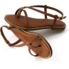 imageCUSHIONAIRE Luxor Sandals for Women Strappy Flat Thong Womens Sandals with Adjustable Ankle Strap and Memory FoamCognac