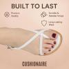imageCUSHIONAIRE Luxor Sandals for Women Strappy Flat Thong Womens Sandals with Adjustable Ankle Strap and Memory FoamWhite