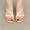 imageCUSHIONAIRE Luxor Sandals for Women Strappy Flat Thong Womens Sandals with Adjustable Ankle Strap and Memory FoamWhite