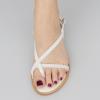 imageCUSHIONAIRE Luxor Sandals for Women Strappy Flat Thong Womens Sandals with Adjustable Ankle Strap and Memory FoamWhite