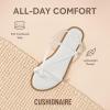imageCUSHIONAIRE Luxor Sandals for Women Strappy Flat Thong Womens Sandals with Adjustable Ankle Strap and Memory FoamWhite