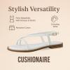 imageCUSHIONAIRE Luxor Sandals for Women Strappy Flat Thong Womens Sandals with Adjustable Ankle Strap and Memory FoamWhite
