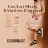 imageCUSHIONAIRE Mandy Wedge Sandals for Women  Strappy Platform Sandals with Arch Support Cute Summer EspadrilleStyle Platform Dressy SlipOnBlack