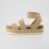 imageCUSHIONAIRE Mandy Wedge Sandals for Women  Strappy Platform Sandals with Arch Support Cute Summer EspadrilleStyle Platform Dressy SlipOnNude