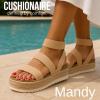 imageCUSHIONAIRE Mandy Wedge Sandals for Women  Strappy Platform Sandals with Arch Support Cute Summer EspadrilleStyle Platform Dressy SlipOnNude